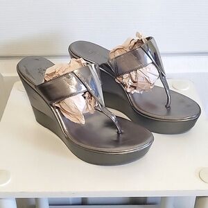 BCBGeneration silver wedges